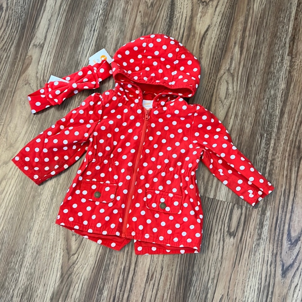 Gymboree 12-18 month light spring/fall coat with matching headband